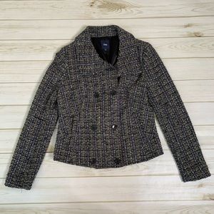 Gray tweed jacket grey double breasted by Gap